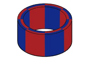 multi pole radially ring magnet straight