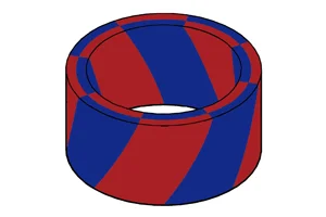 multi pole radially ring magnet skew